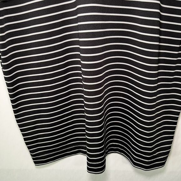 Stanford Cardinal Cutter & Buck Golf Polo Shirt Mens Size Large Black Striped - Picture 12 of 12